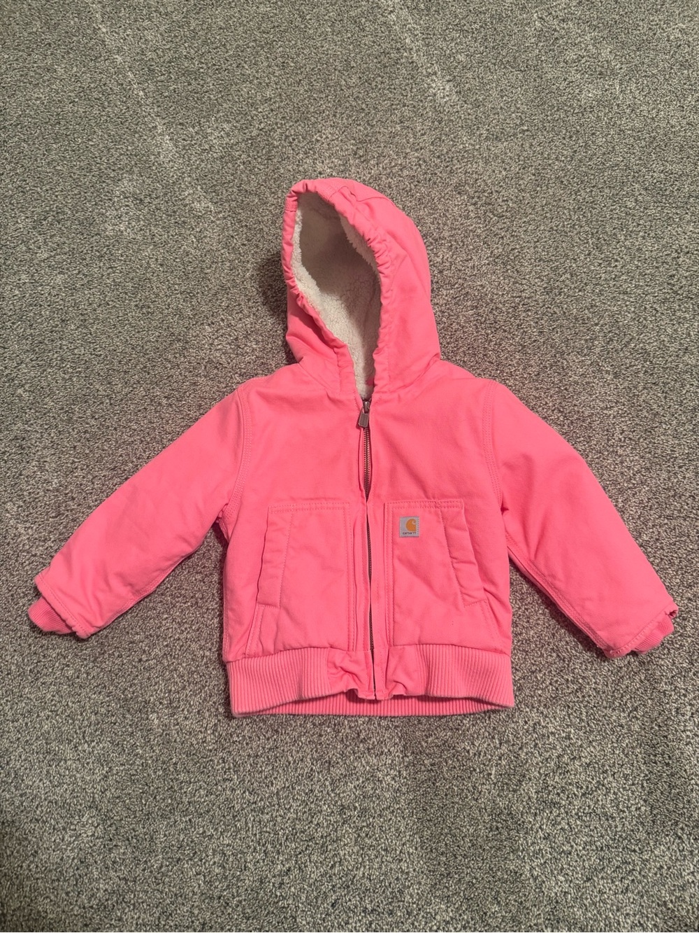 Carhartt Pink Sherpa-Lined Hooded Jacket 24M